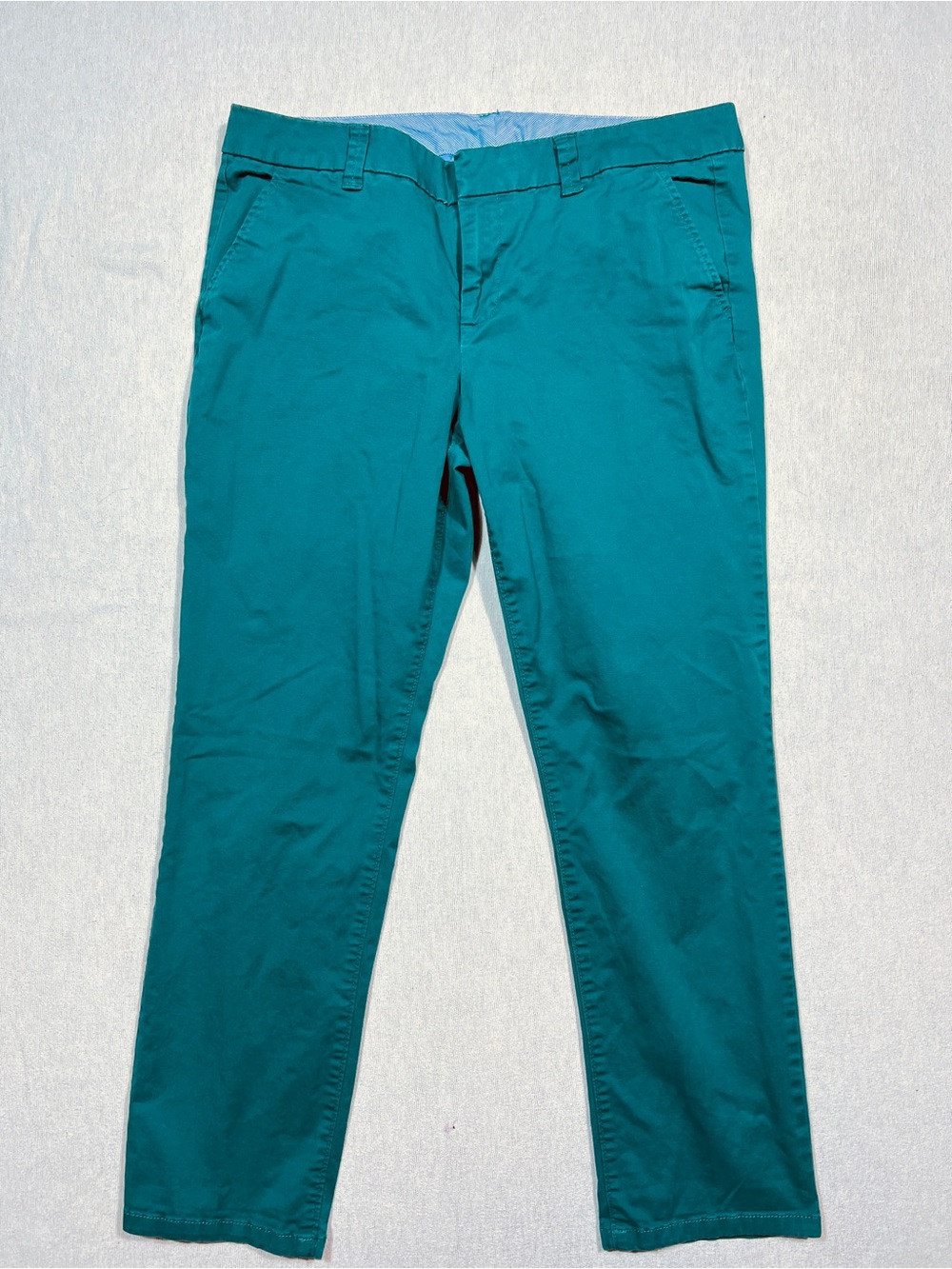 STYLUS Teal-Green Slim Chino Pants for Women
